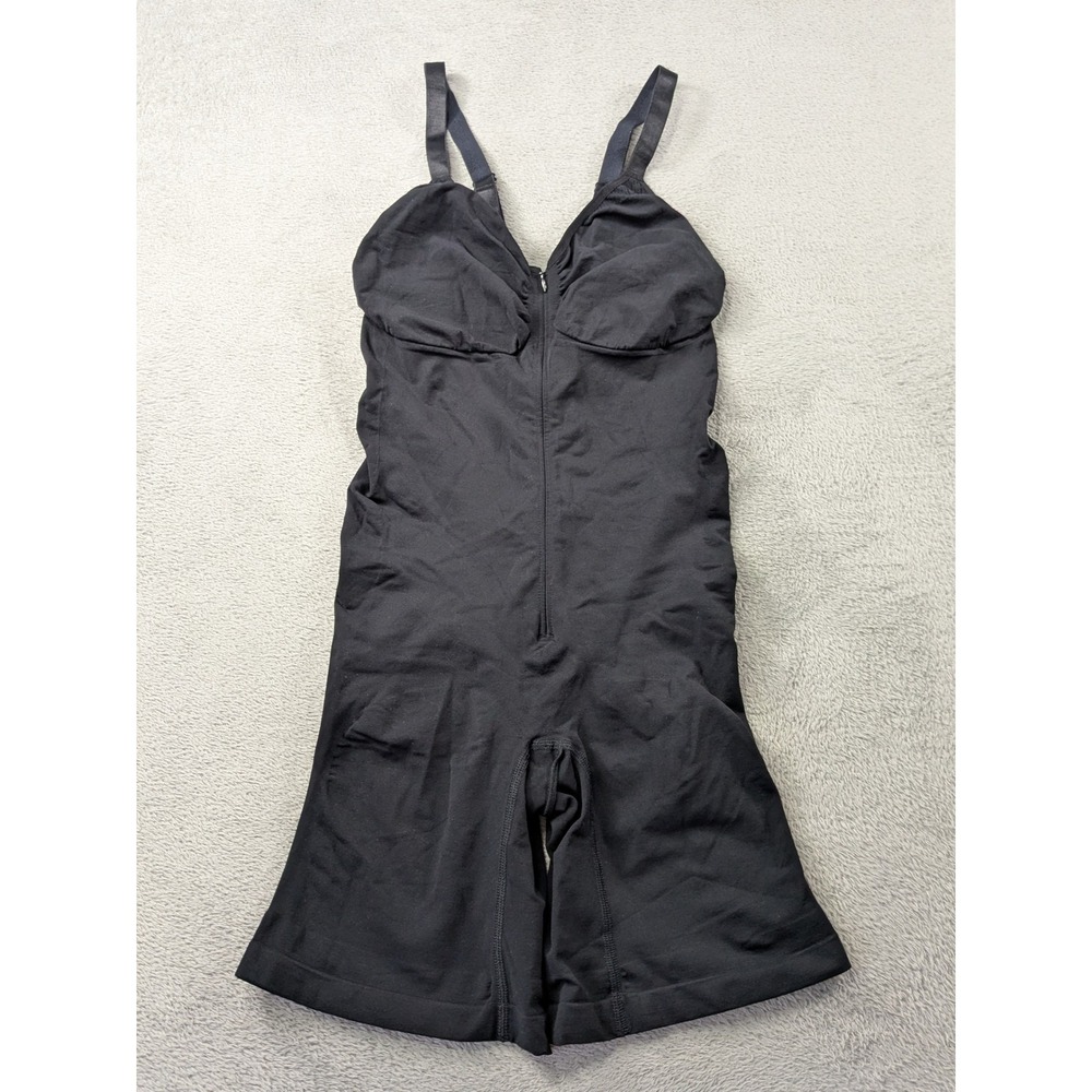SHAPERX Zipper Bodysuit Shapewear Black Mid Thigh Firm Control SZ5862 2XL New